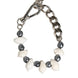 Dolce & Gabbana Silver Tone Brass Beaded Shell DG Logo Pendant Bracelet