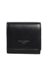 Dolce & Gabbana Black Calfskin Leather Logo Print Bifold CoinPurse Wallet