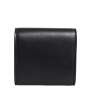 Dolce & Gabbana Black Calfskin Leather Logo Print Bifold CoinPurse Wallet