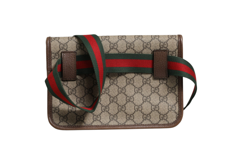 Gucci Supreme Monogram Neo Vintage Web Belt Bag Brown
