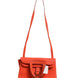 Hermès Halzan 31 Clemence Leather Shoulder Bag Rouge Casaque Palladium Hardware