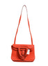 Hermès Halzan 31 Clemence Leather Shoulder Bag Rouge Casaque Palladium Hardware