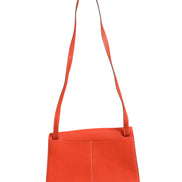 Hermès Halzan 31 Clemence Leather Shoulder Bag Rouge Casaque Palladium Hardware