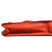 Hermès Halzan 31 Clemence Leather Shoulder Bag Rouge Casaque Palladium Hardware
