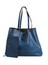 Fendi Leather Navy Blue Shopping Tote