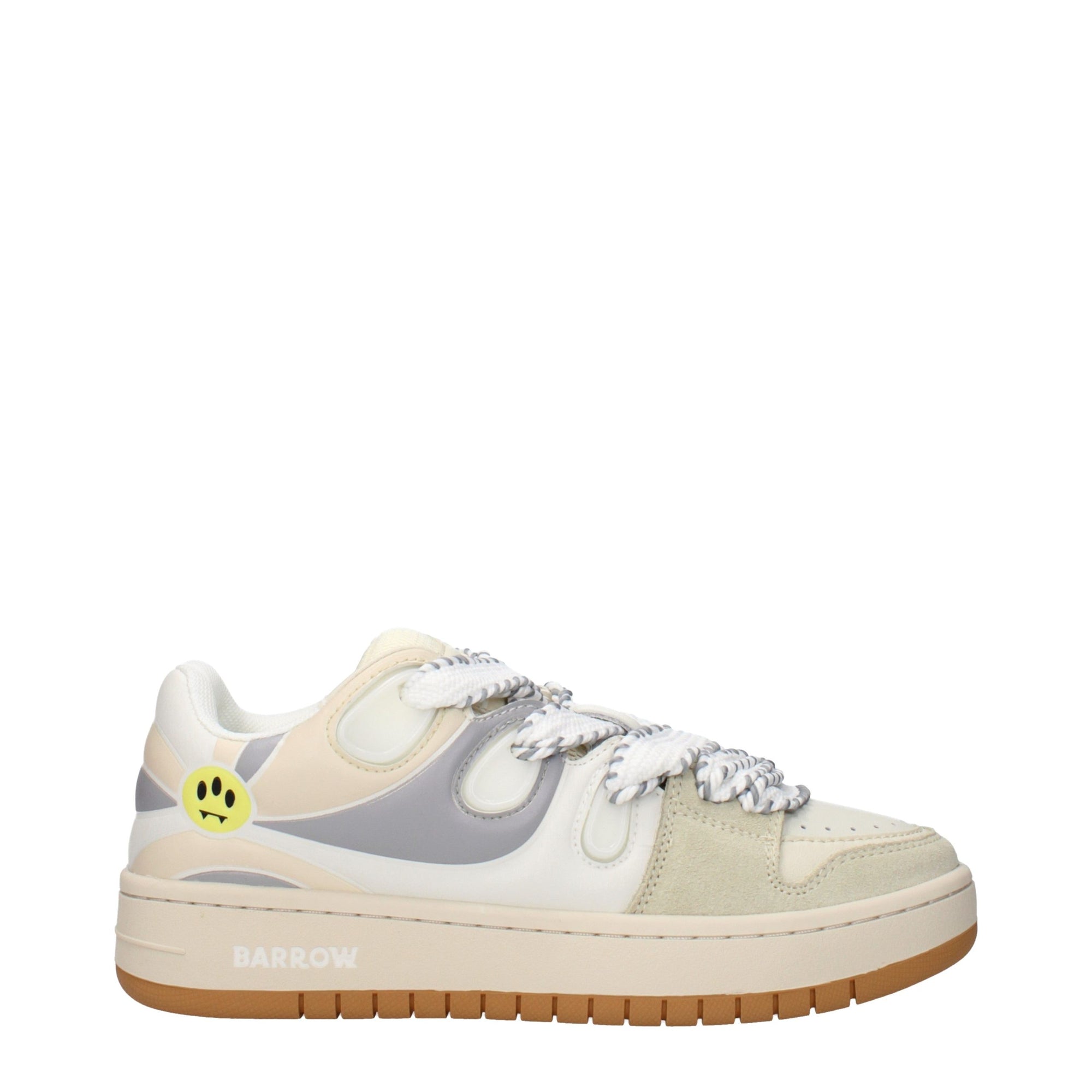 Μπεζ δερμάτινα sneakers Barrow χαμηλού ύψους  
