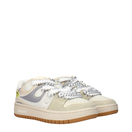 Μπεζ δερμάτινα sneakers Barrow χαμηλού ύψους  