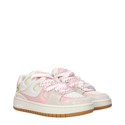 Λευκά δερμάτινα sneakers Barrow χαμηλού ύψους  