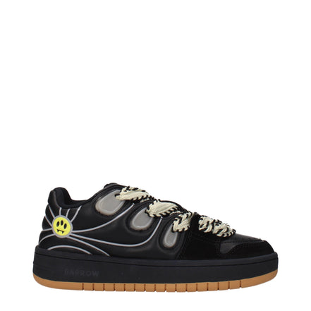 Μαύρα δερμάτινα sneakers Barrow χαμηλού ύψους  