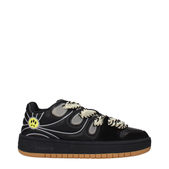 Barrow Black Leather Low Top Sneakers