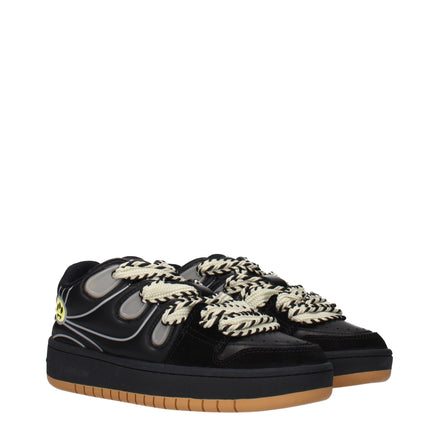 Barrow Black Leather Low Top Sneakers