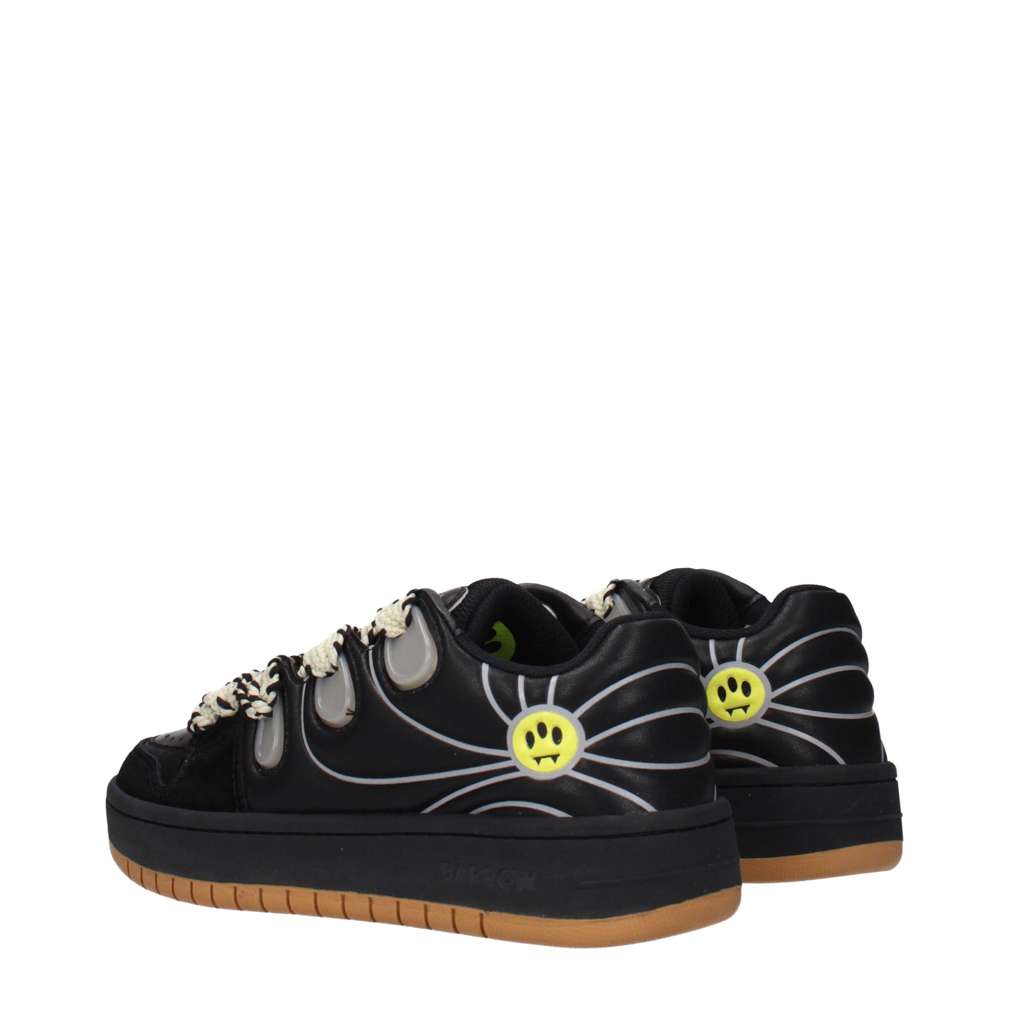 Μαύρα δερμάτινα sneakers Barrow χαμηλού ύψους  