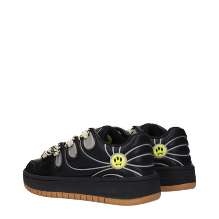 Μαύρα δερμάτινα sneakers Barrow χαμηλού ύψους  