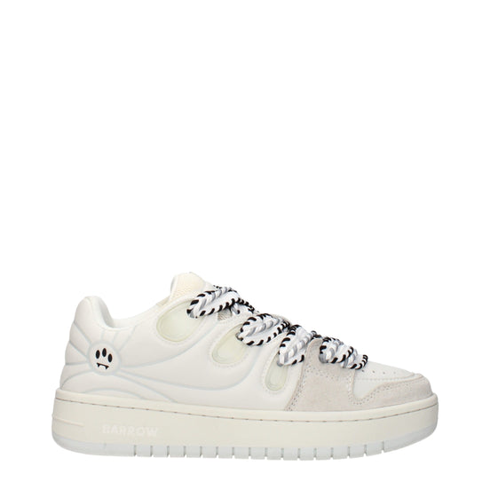 Barrow White Leather Low Top Sneakers