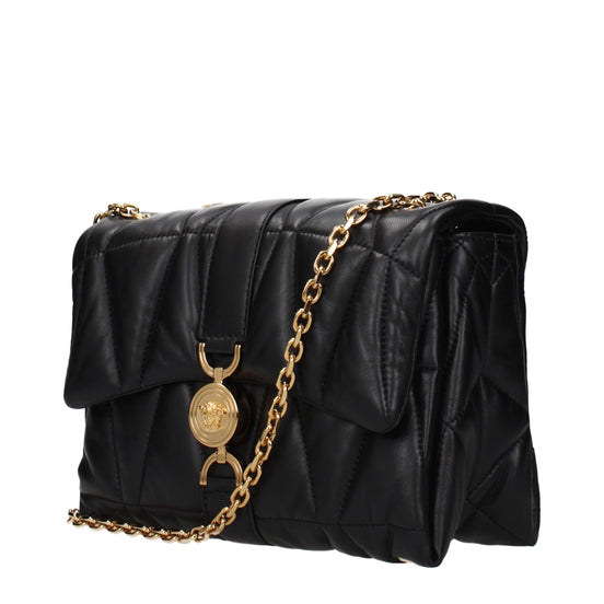 Versace Black Leather Shoulder Bag