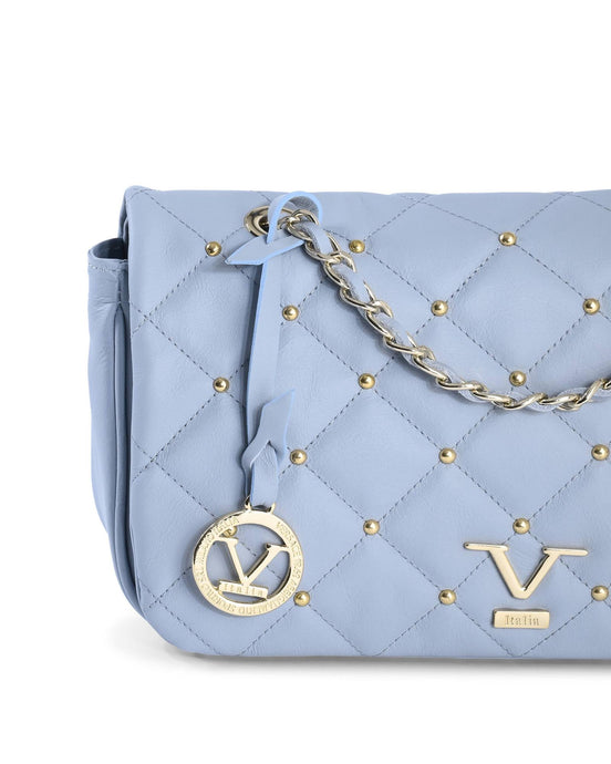 19V69 Italia Blue Leather Shoulder Bag
