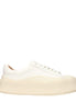 Jil Sander White Leather Platform Sneakers