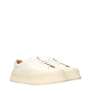 Jil Sander White Leather Platform Sneakers