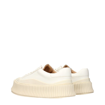 Jil Sander White Leather Platform Sneakers