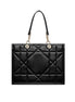 Dior Large Black Leather Push-Lock Tote Bag