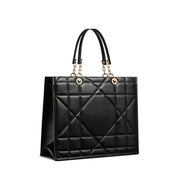 Dior Large Black Leather Push-Lock Tote Bag