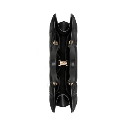 Dior Large Black Leather Push-Lock Tote Bag