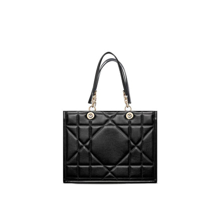 Dior Medium Black Leather Shoulder Tote Bag