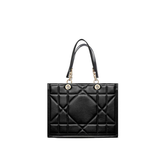 Dior Medium Black Leather Shoulder Tote Bag