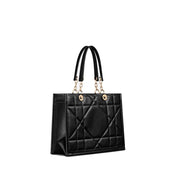 Dior Medium Black Leather Shoulder Tote Bag