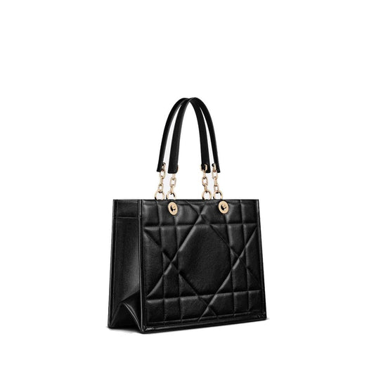 Dior Medium Black Leather Shoulder Tote Bag