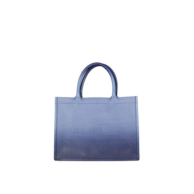 Dior Medium Blue Leather Tote Bag