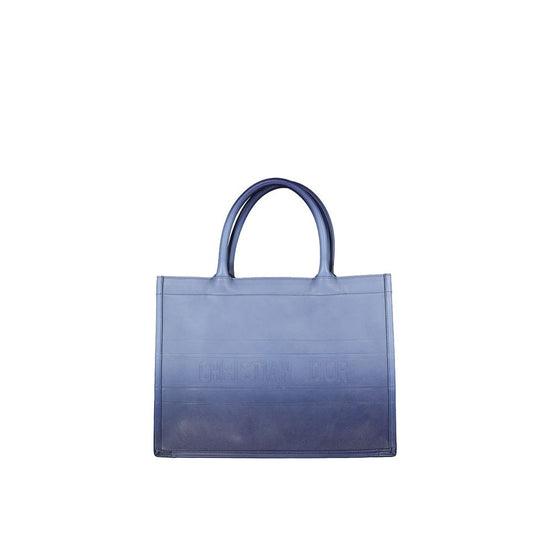 Dior Medium Blue Leather Tote Bag