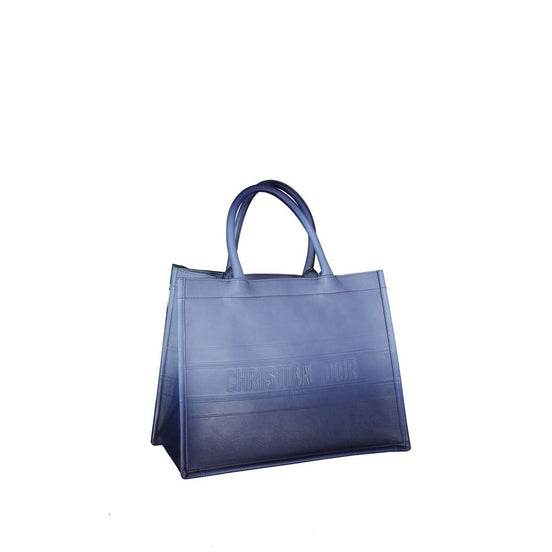 Dior Medium Blue Leather Tote Bag