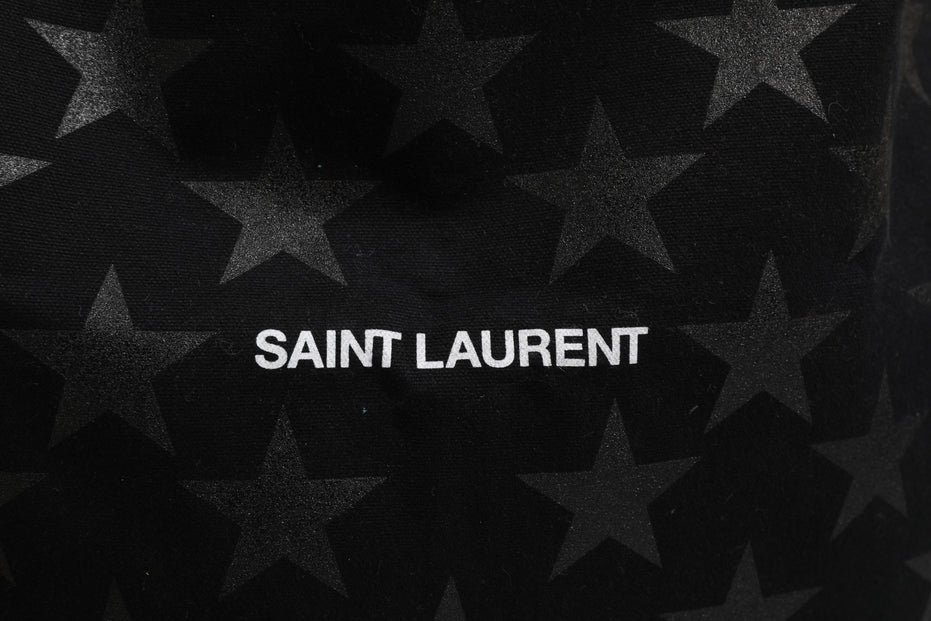 Saint Laurent Rive Droite Black Tote Bag With Star Print Tote bag
