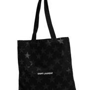 Saint Laurent Rive Droite Black Tote Bag With Star Print Tote bag