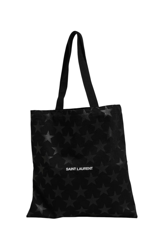 Saint Laurent Rive Droite Μαύρη Τσάντα Tote με Εκτύπωση Αστέρια