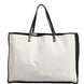 Chanel Ladies First White and Black Canvas Shopper Tote Bag