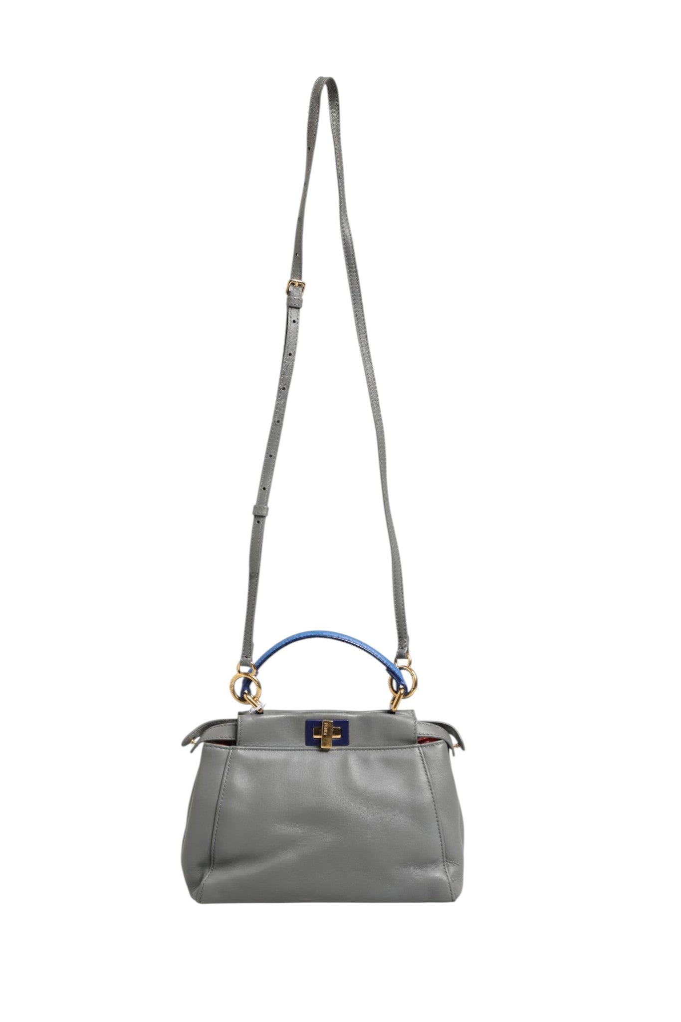 Fendi Mini Peekaboo Μπλε Γκρι