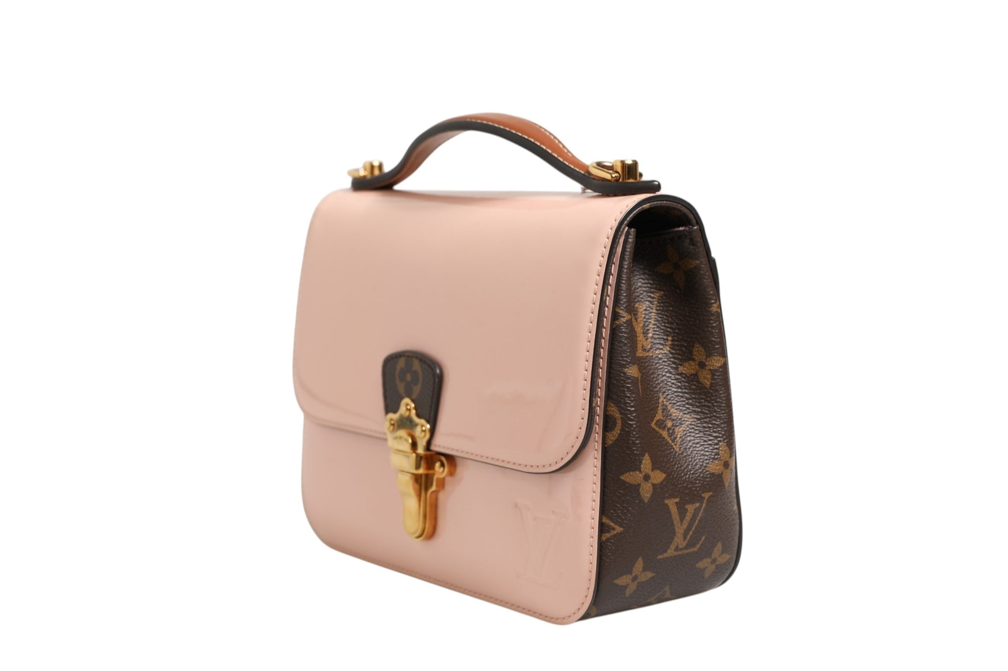 Louis Vuitton Ροζ Vernis και Monogram Καμβάς Cherrywood BB Τσάντα Ώμου