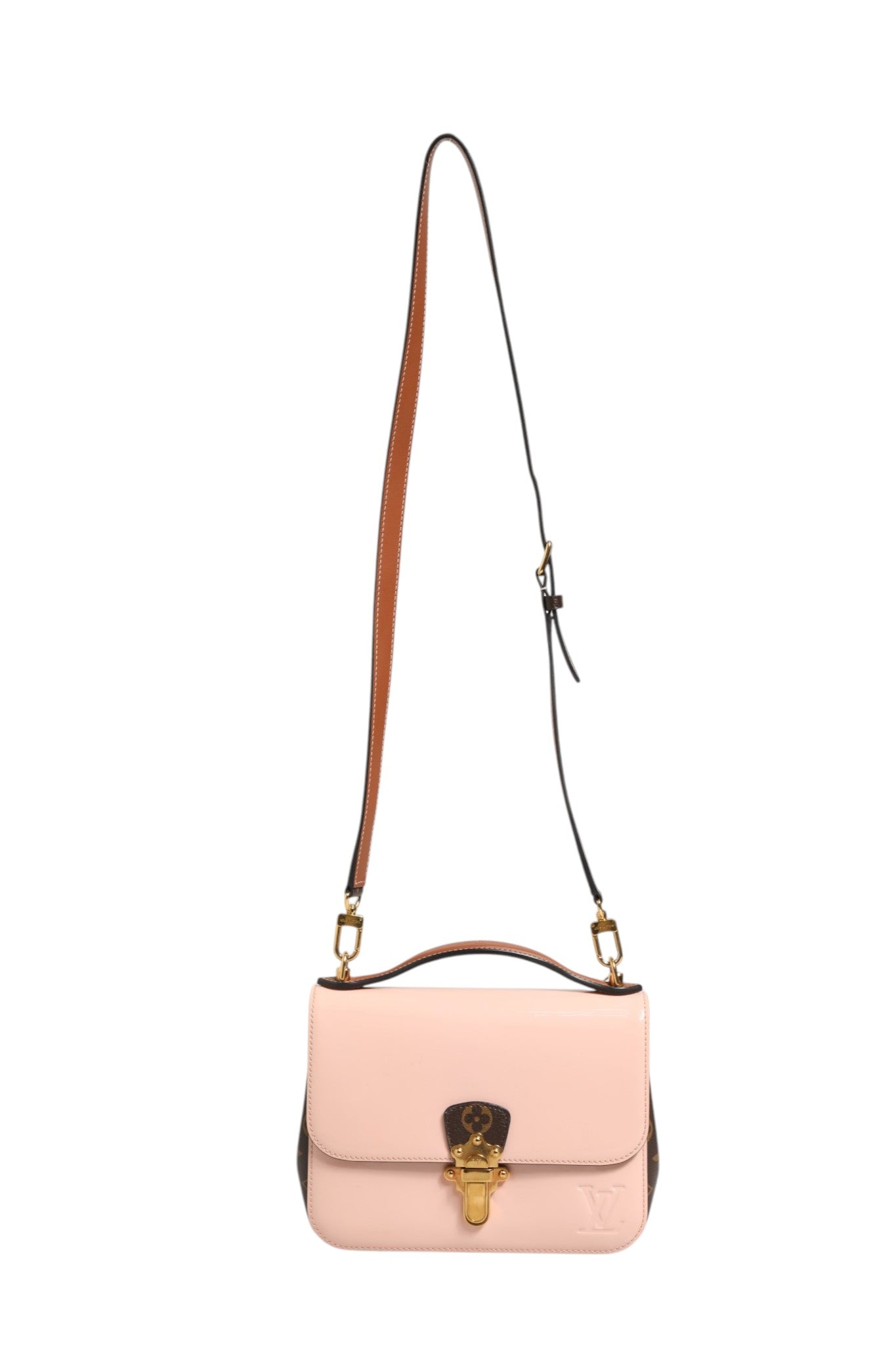 Louis Vuitton Ροζ Vernis και Monogram Καμβάς Cherrywood BB Τσάντα Ώμου