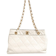 Chanel Shiny Calfskin Quilted Mini 22 White 1792563