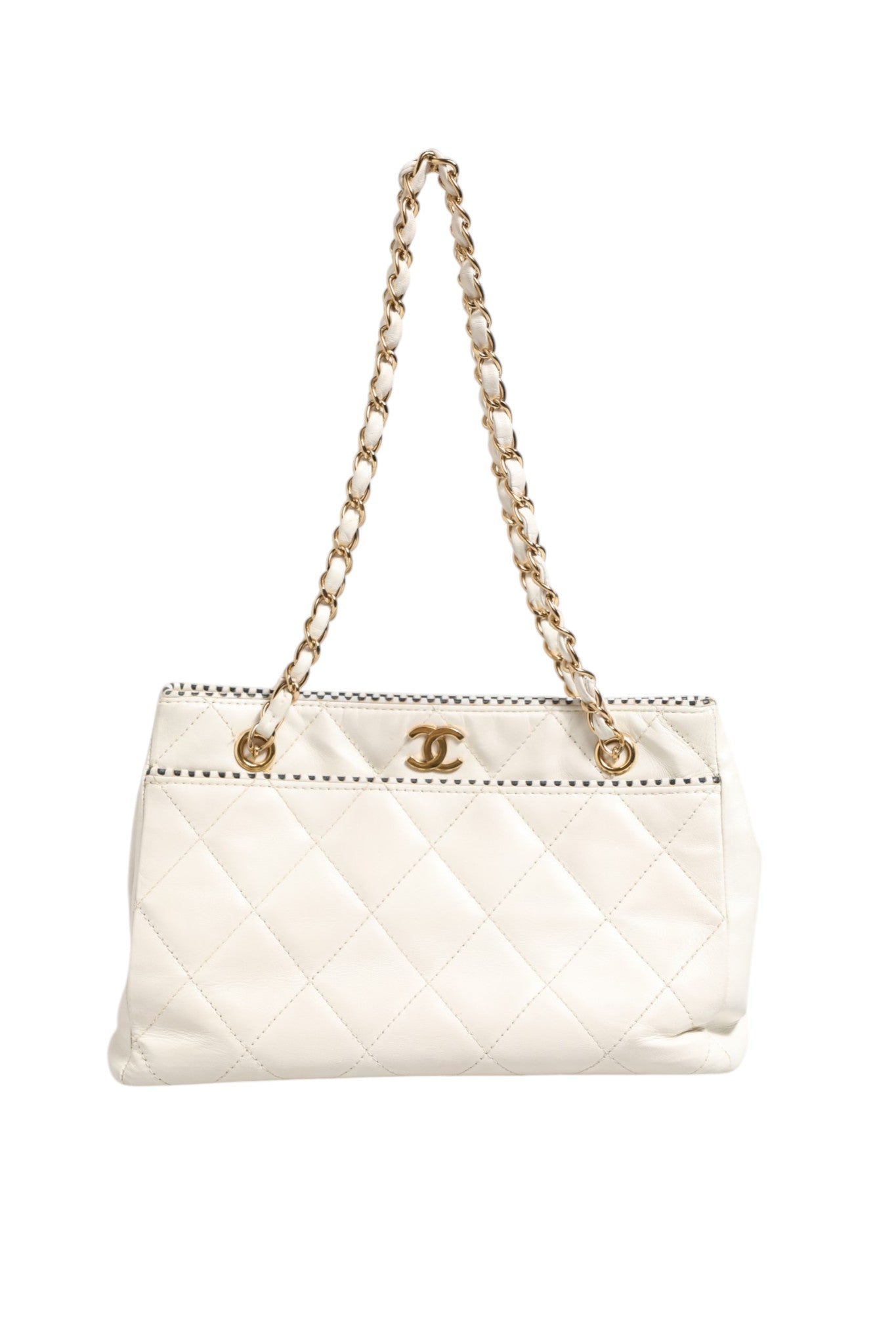 Chanel Shiny Calfskin Quilted Mini 22 White 1792563