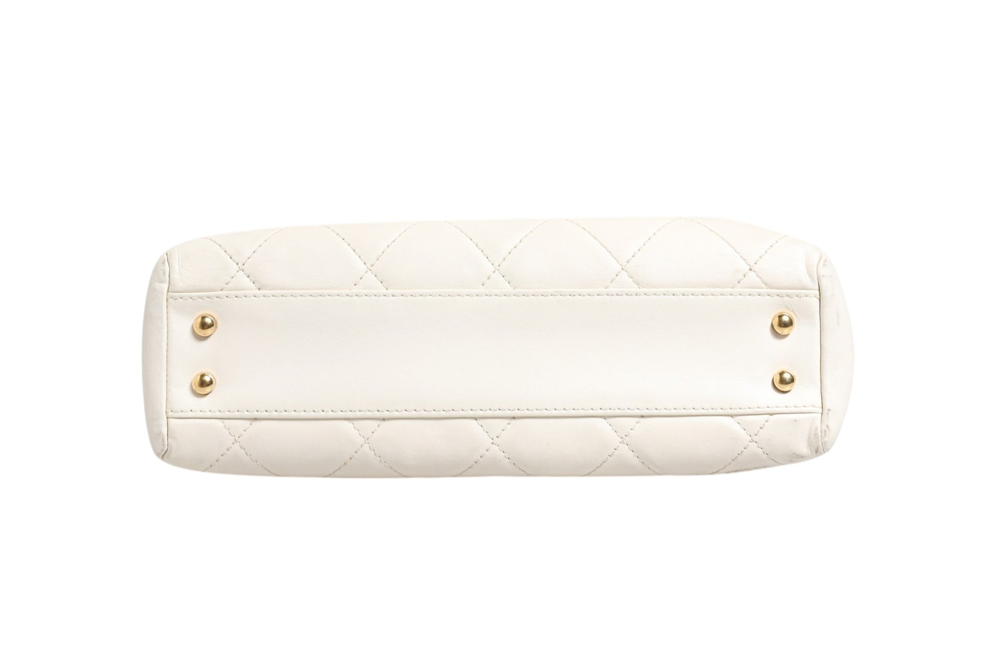 Chanel Shiny Calfskin Quilted Mini 22 White 1792563