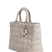 Christian Dior Lady Dior Large Grey Cannage Lambskin Bag