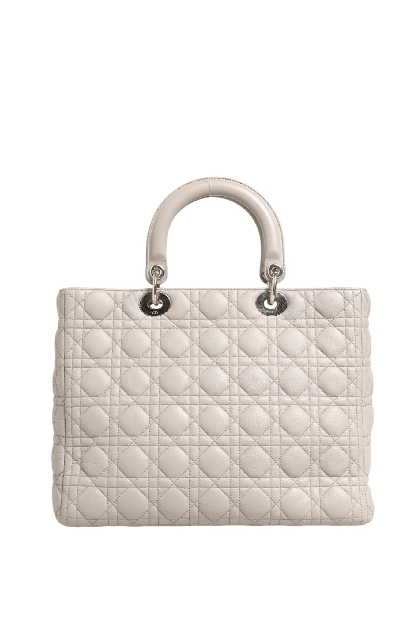 Christian Dior Lady Dior Large Grey Cannage Lambskin Bag