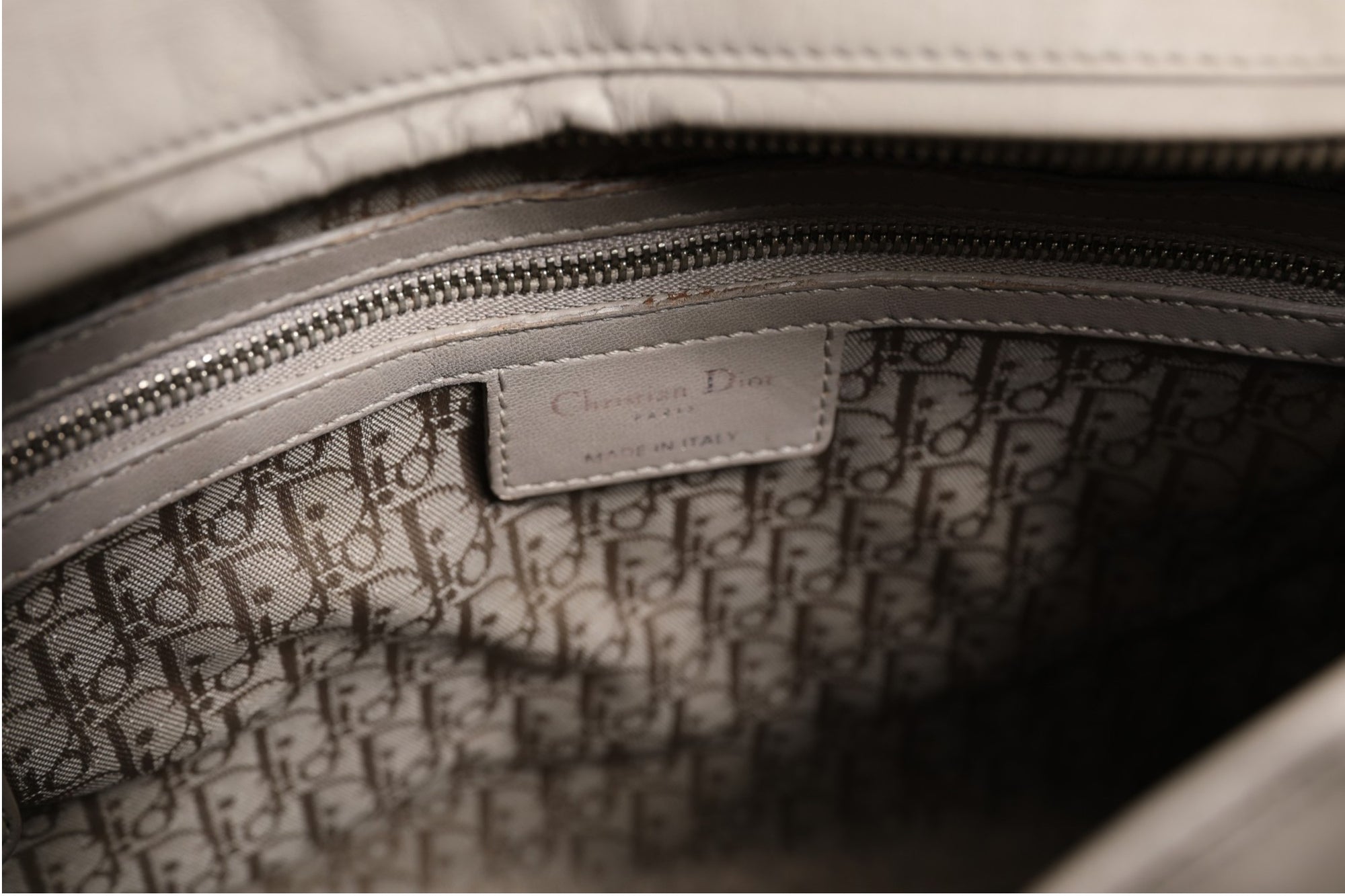 Christian Dior Lady Dior Large Grey Cannage Lambskin Bag