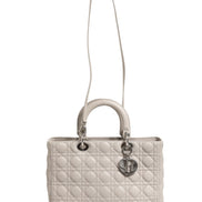 Christian Dior Lady Dior Large Grey Cannage Lambskin Bag