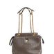 Fendi Dotcom Click Small Brown Lambskin Shoulder Bag