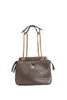 Fendi Dotcom Click Small Brown Lambskin Shoulder Bag