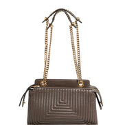 Μικρή Τσάντα Ώμου Fendi Dotcom Click Καφέ Δέρμα Αρνιού